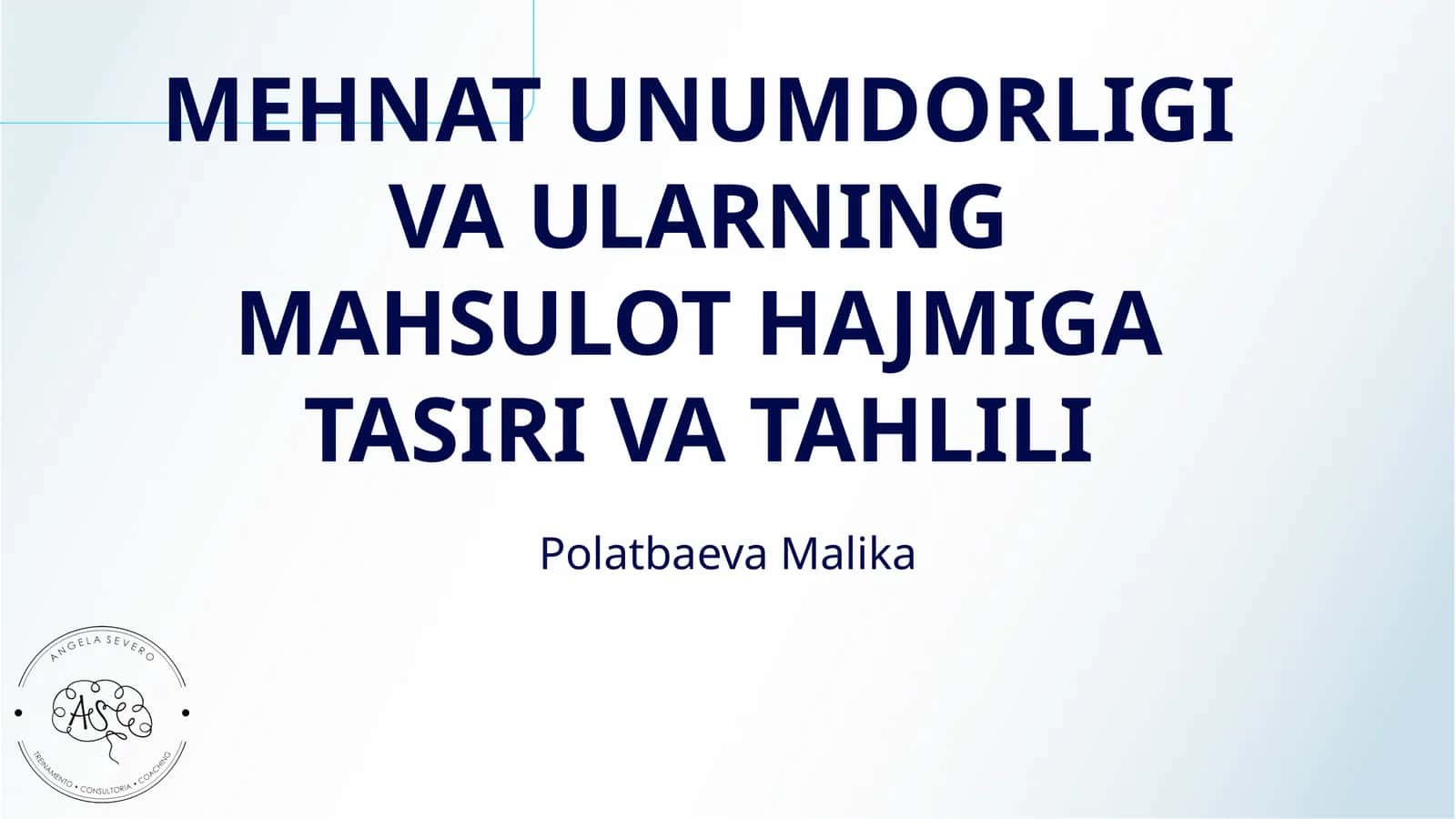 MEHNAT UNUMDORLIGI VA ULARNING MAHSULOT HAJMIGA TASIRI VA TAHLILI 1