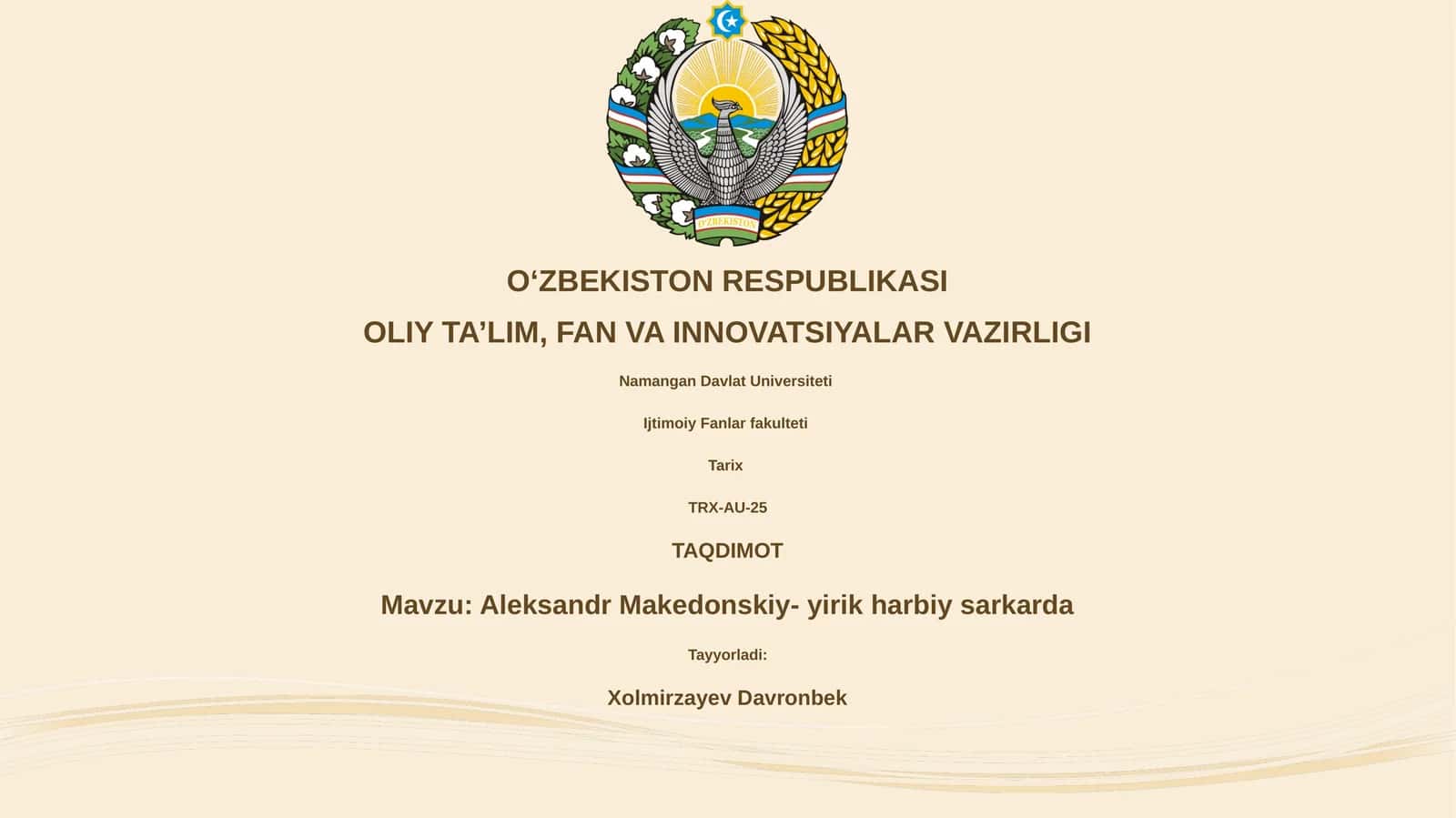 Aleksandr Makedonskiy- yirik harbiy sarkarda 1