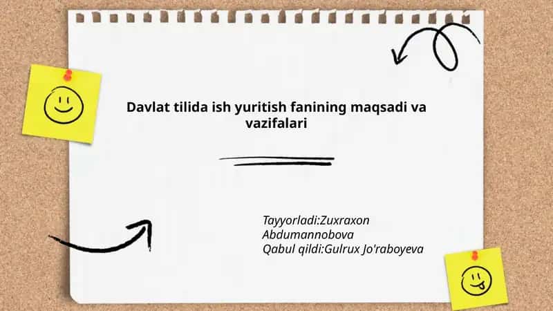 Davlat tilida ish yuritish fanining maqsadi va vazifalari 1