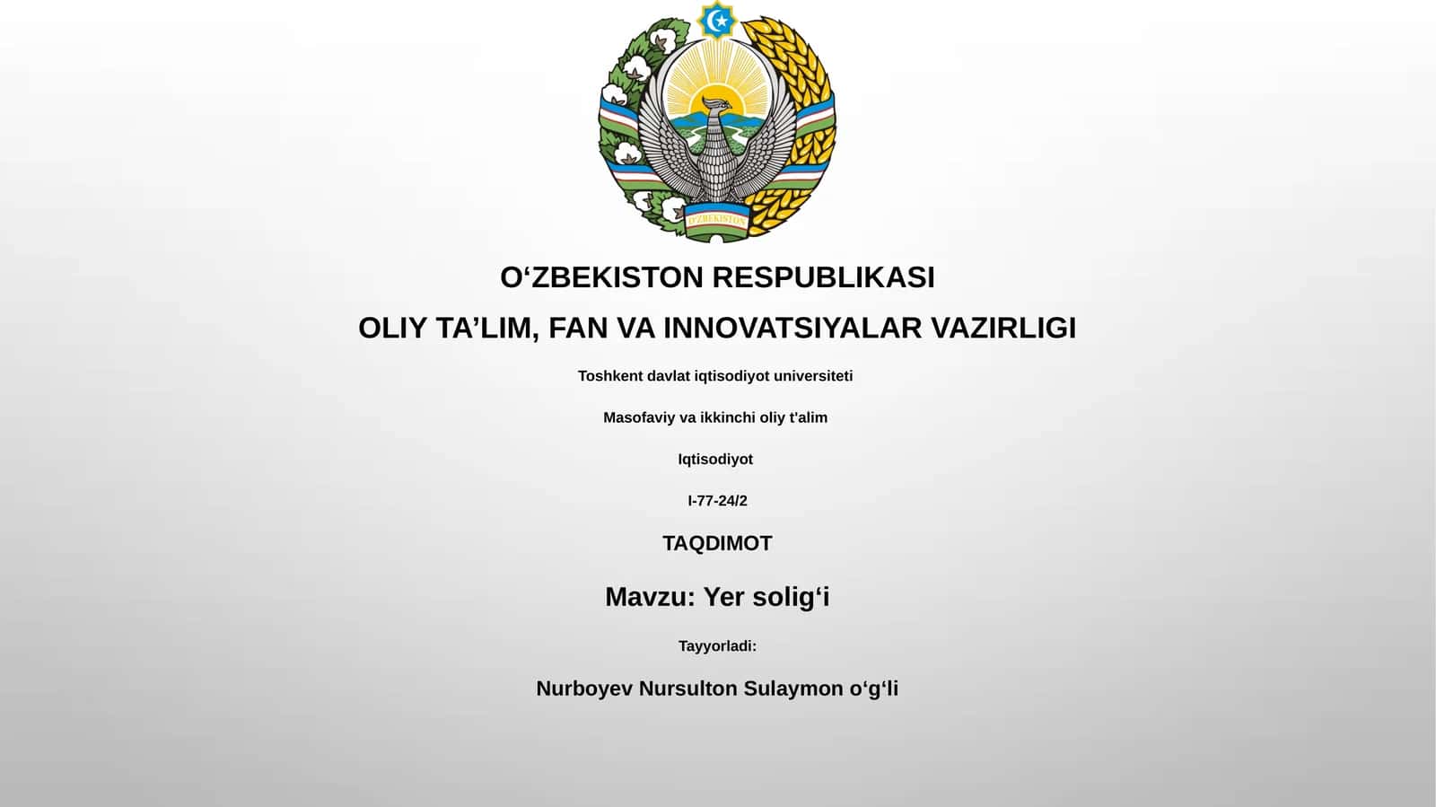 Yer solig‘i 1