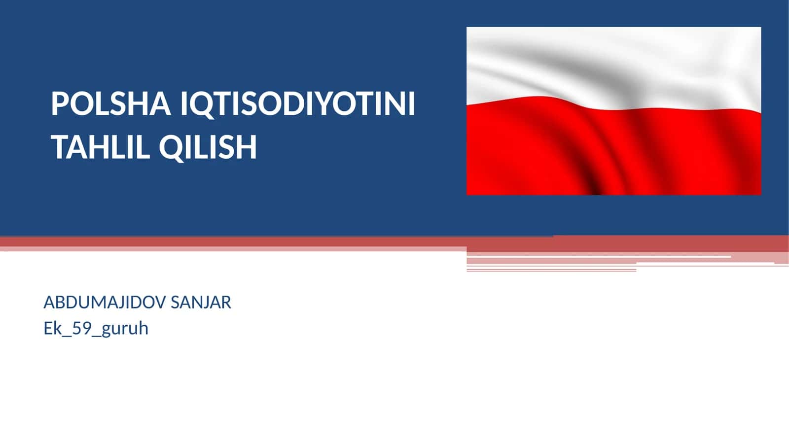 POLSHA IQTISODIYOTINITAHLIL QILISH 1