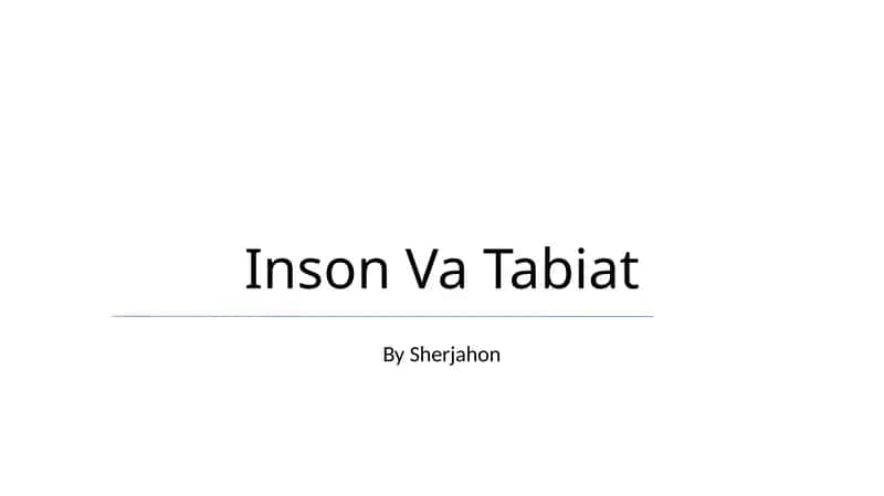 Inson Va Tabiat 1