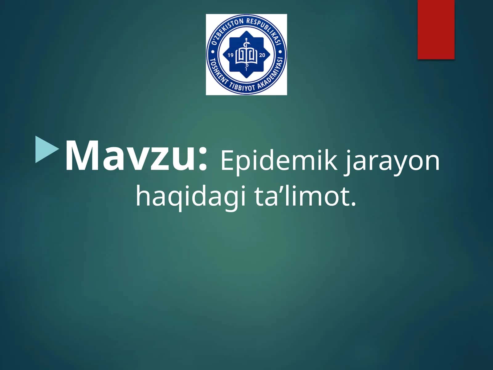 Epidemik jarayon haqida gi‘limot 1