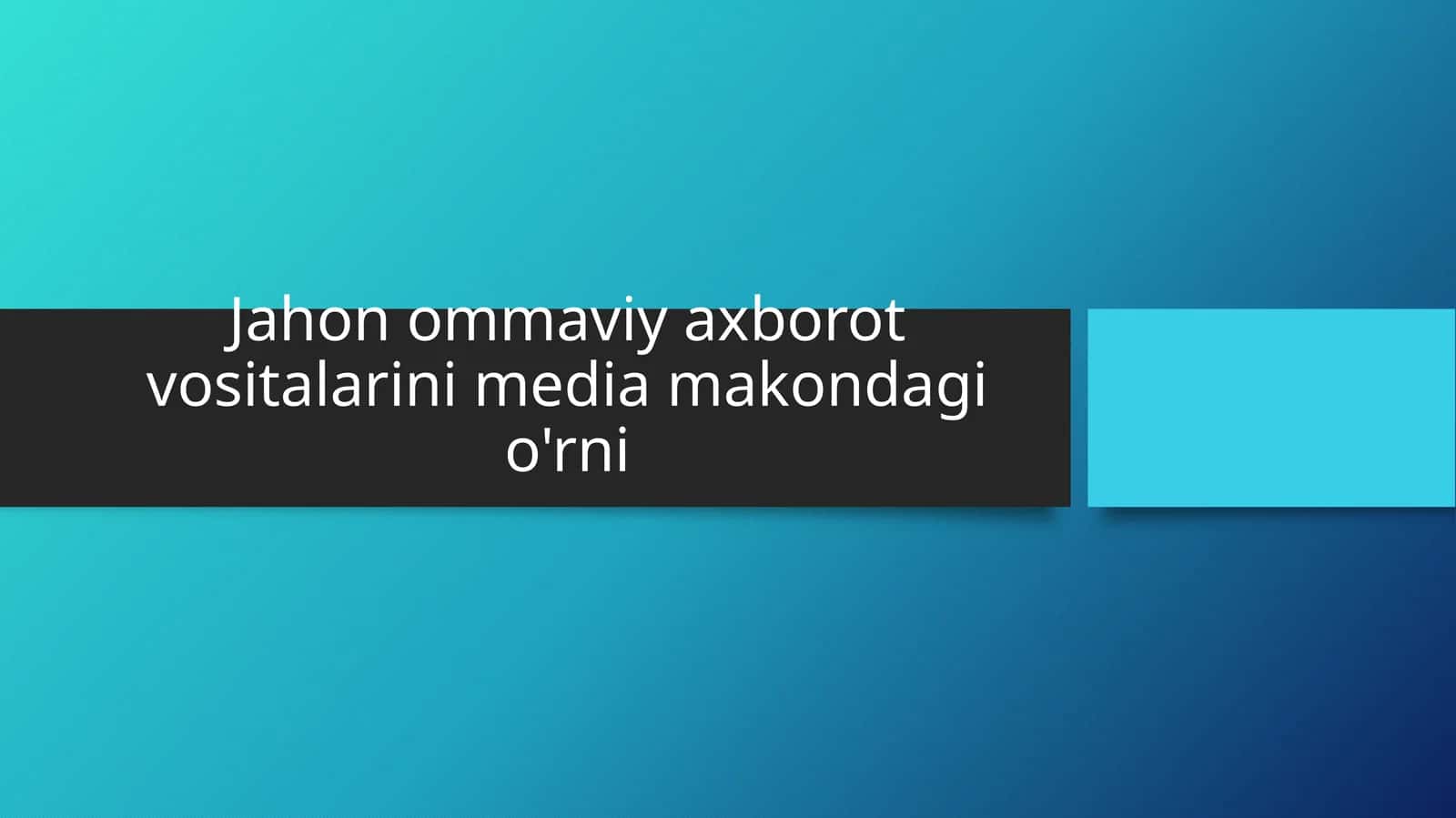 Ommaviy axborot vositalari 1