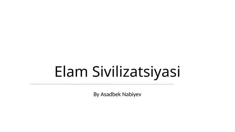 Elam Sivilizatsiyasi 1