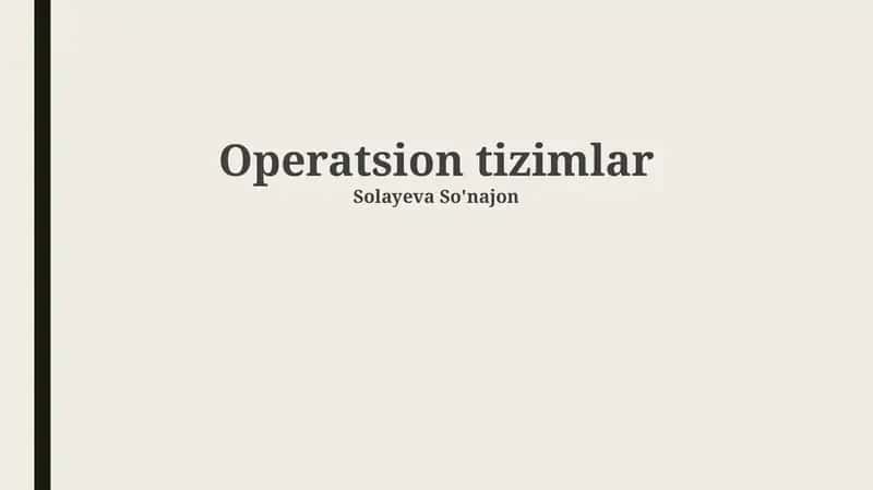 Operatsion tizimlar 1