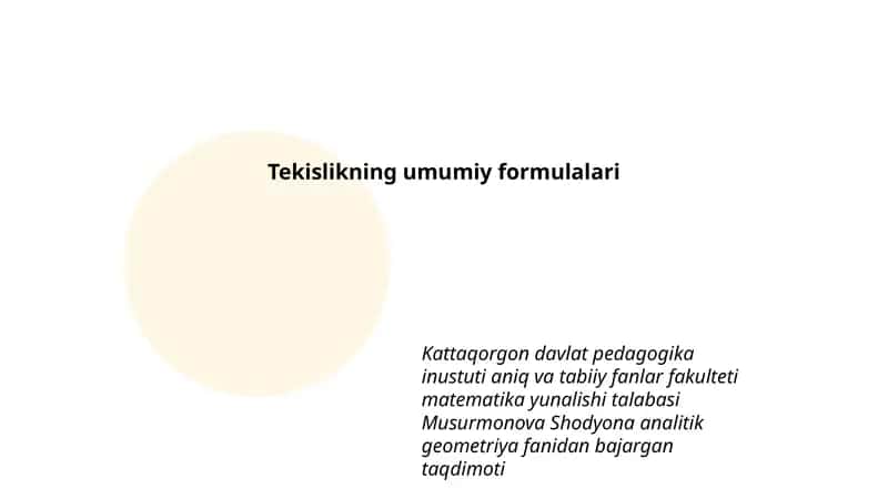 Analitik Geometriya fanidan Taqdimot 1