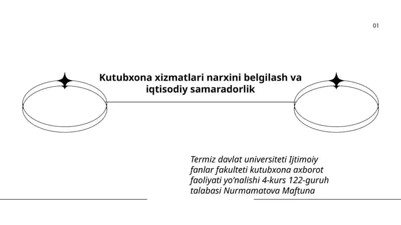 Kutubxona xizmatlari narxini belgilash va iqtisodiy samaradorlik 1