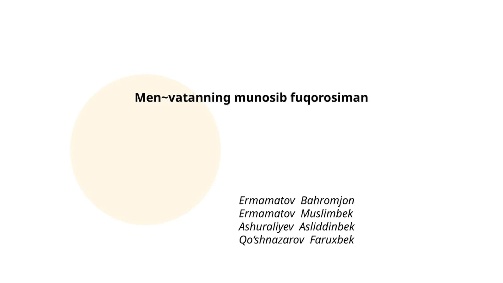 Men~vatanning munosib fuqorosiman 1