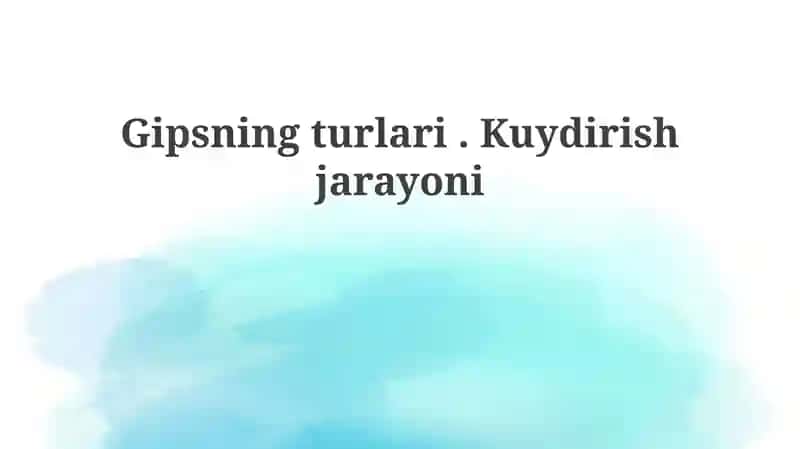 Qurilish gipsi (Alabastr gips)