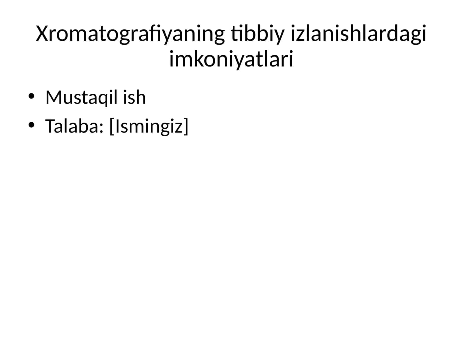 Xromatografiyaning tibbiy izlanishlardagi imkoniyatlari 1
