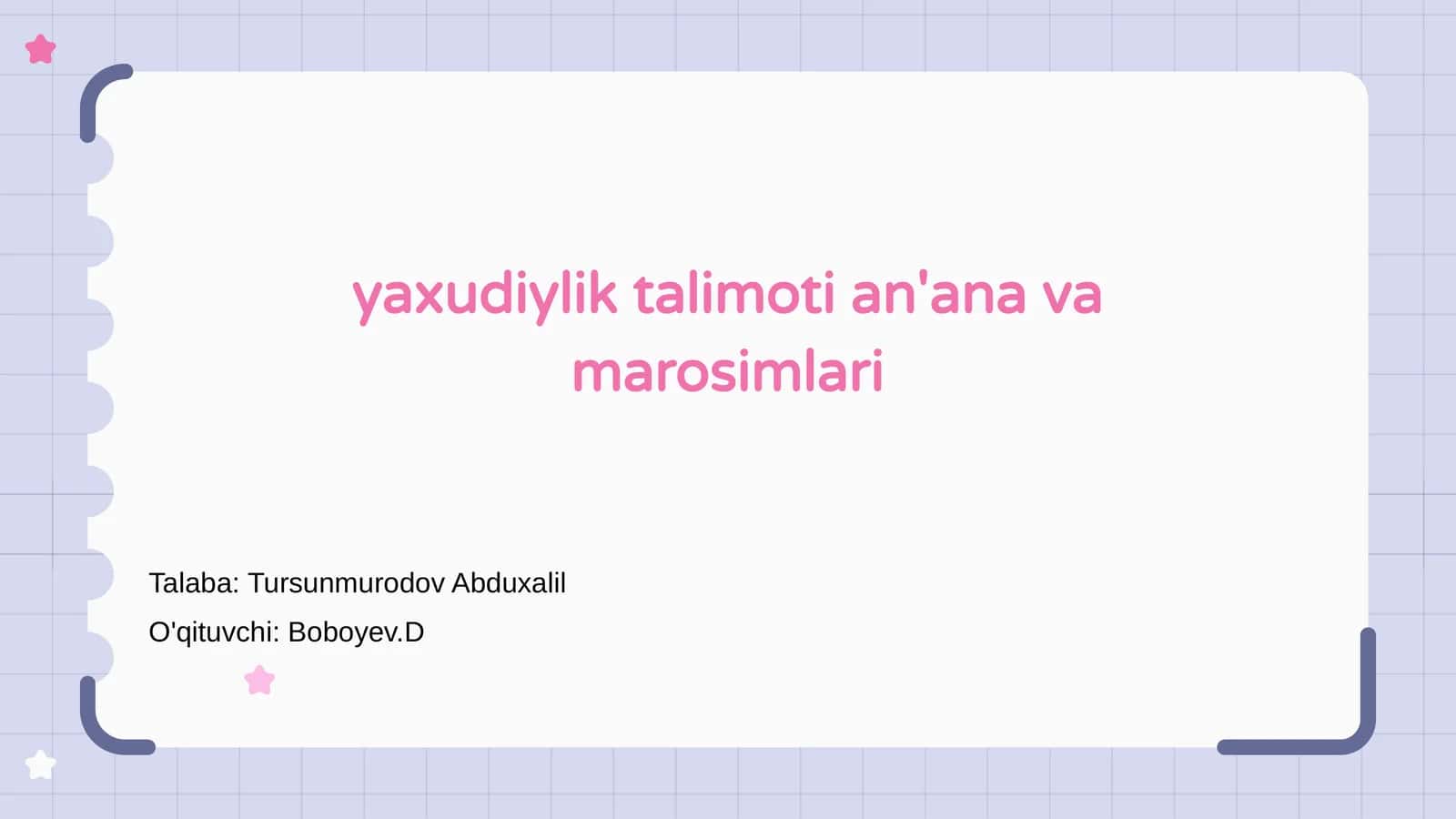 Yahudiylik Taʼlimoti 1