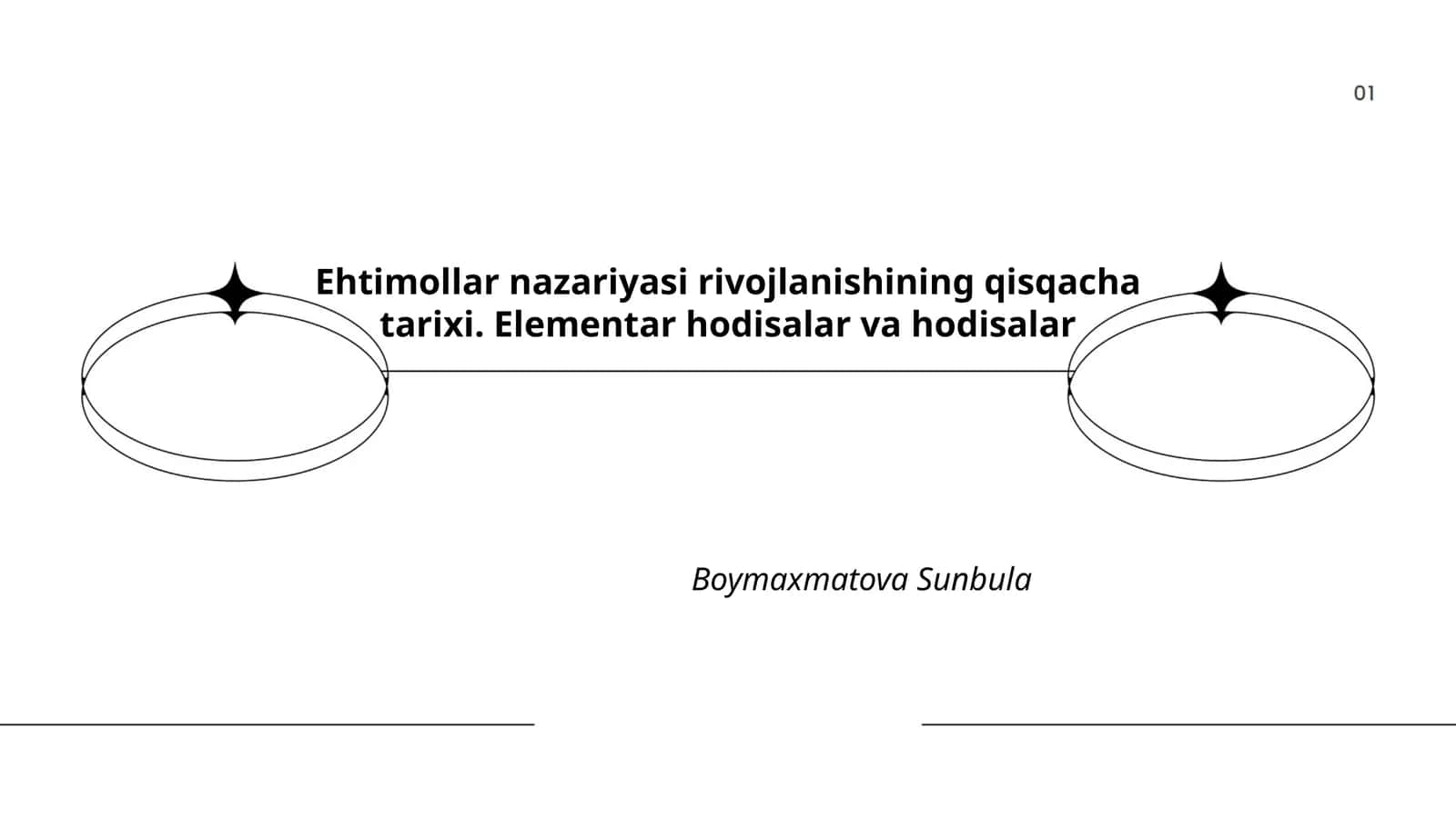 Ehtimollar nazariyasi rivojlanishining qisqacha tarixi. Elementar hodisalar va hodisalar 1