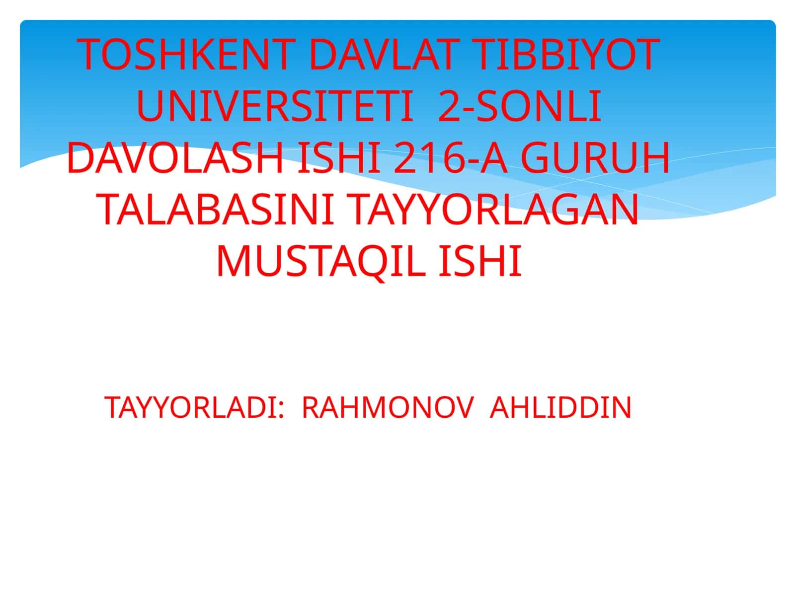 SHIKASTLANISH O’CHOG’IDA DASTLABKI UMUMIY, DASTLABKI TIBBIY YORDAMNI TASHKIL ETISH 1
