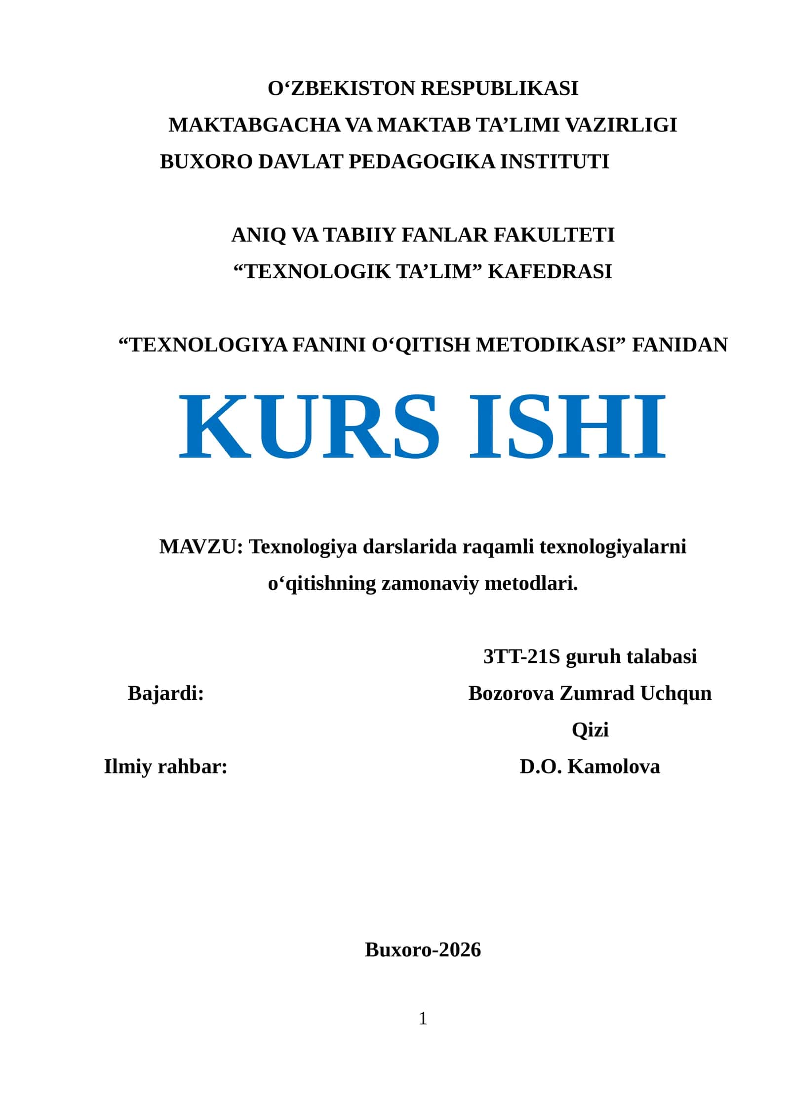 Texnologiya darslarida raqamli texnologiyalarni o‘qitishning zamonaviy metodlari 1