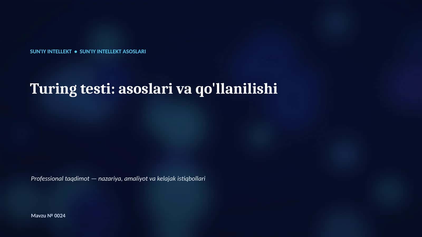 SUN'IY INTELLEKT ASOSLARI 1