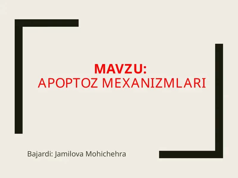 Apoptoz mexanizmlari 1