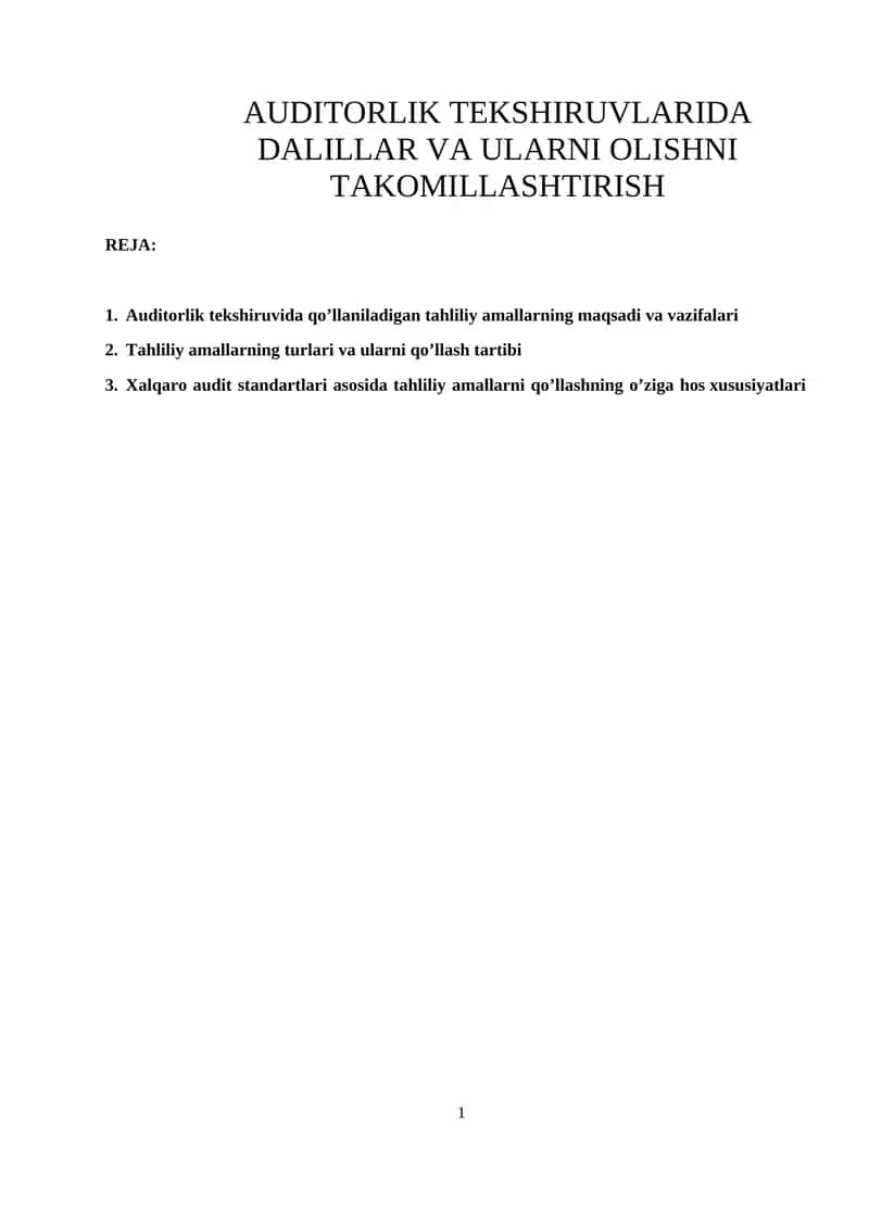 Auditorlik Tekshiruvlari 1