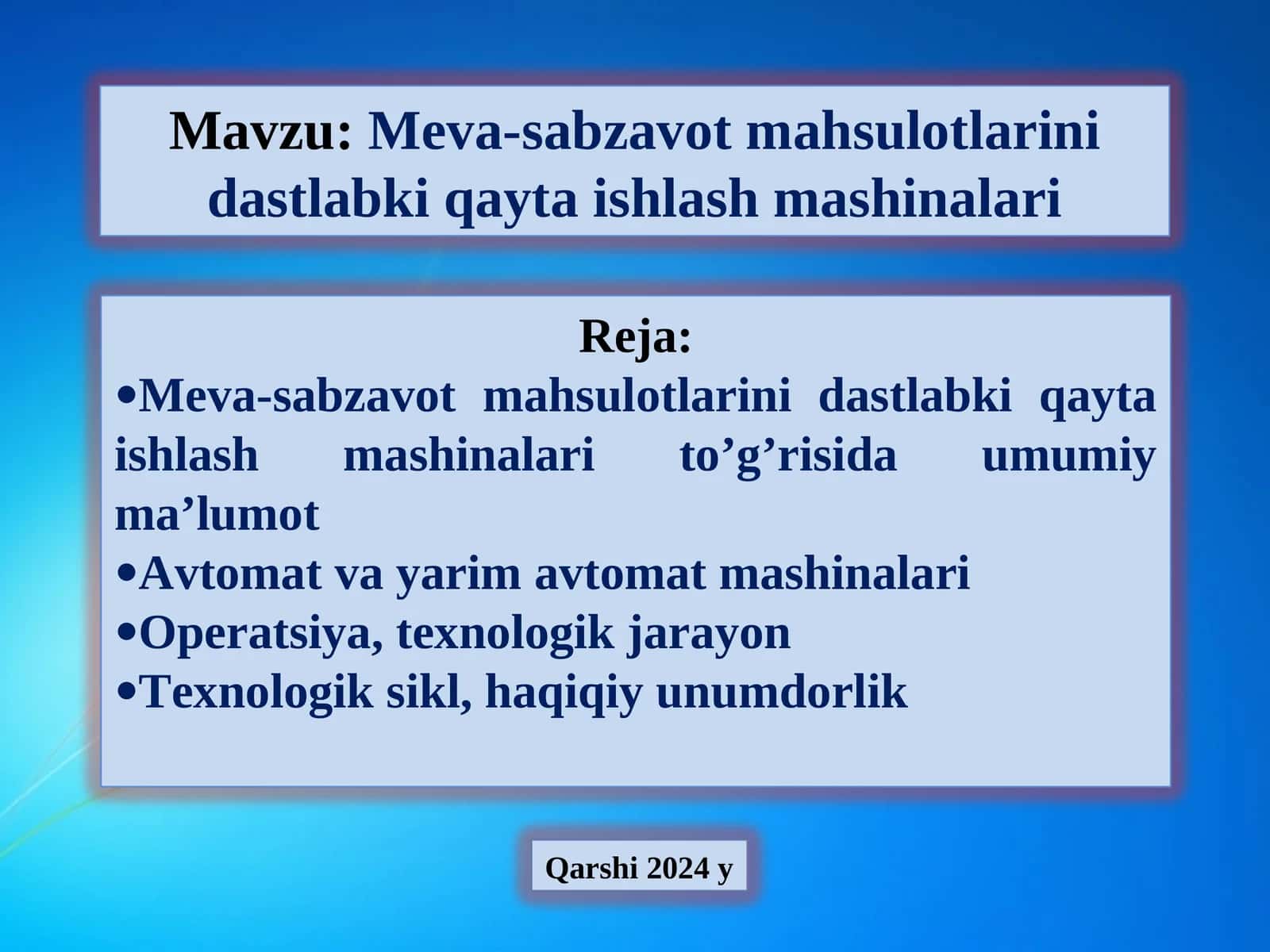 Meva-sabzavot mahsulotlarini dastlabki qayta ishlash mashinalari 1