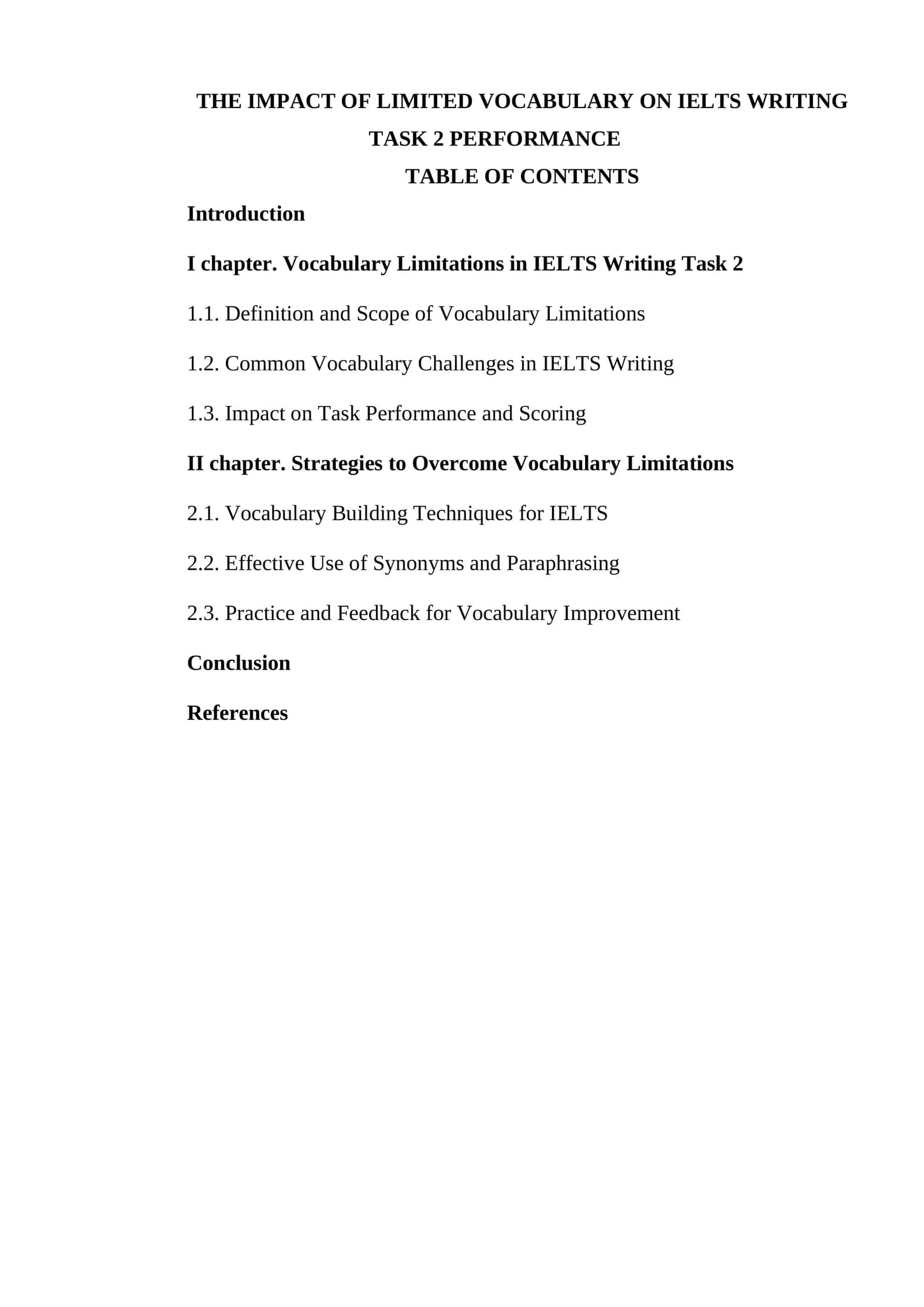 THE IMPACT OF LIMITED VOCABULARY ON IELTS WRITING TASK 2 PERFORMANCE 1