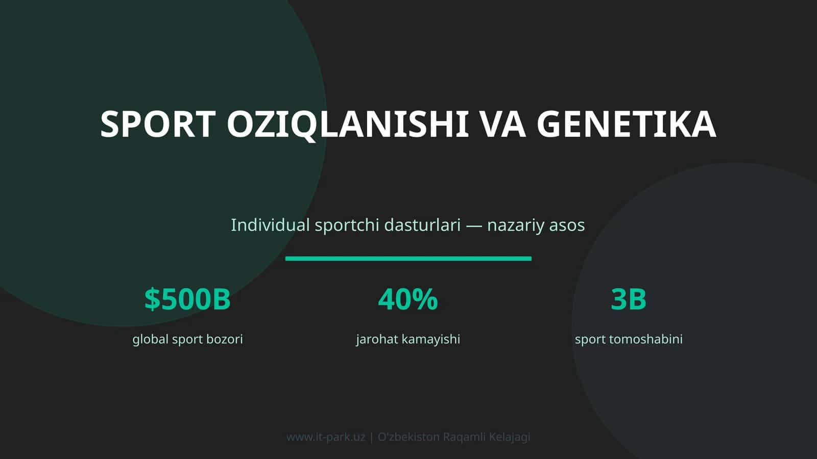 SPORT OZIQLANISHI VA GENETIKA 1