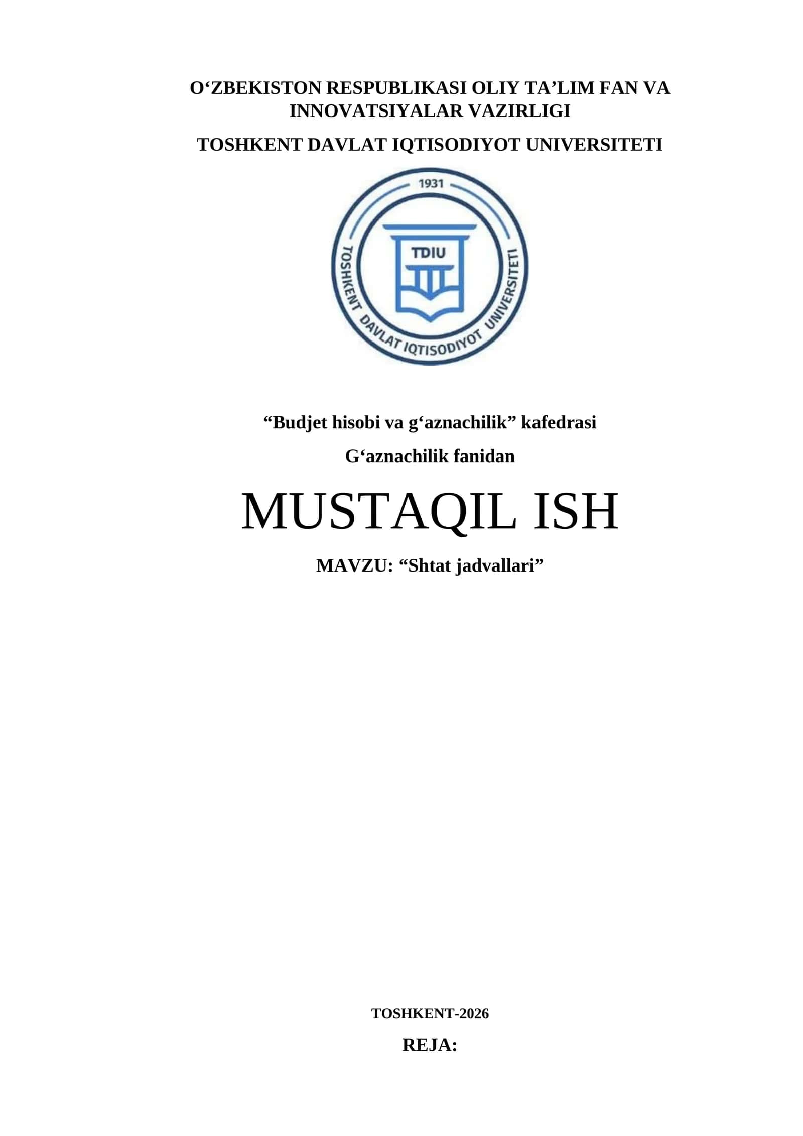 Shtat jadvallari 1