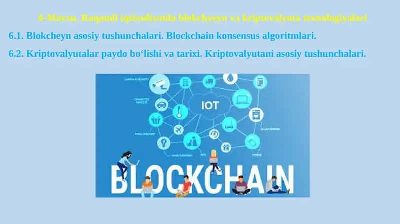 Raqamli iqtisodiyotda blokchyeyn va kriptovalyuta texnologiyalari 1