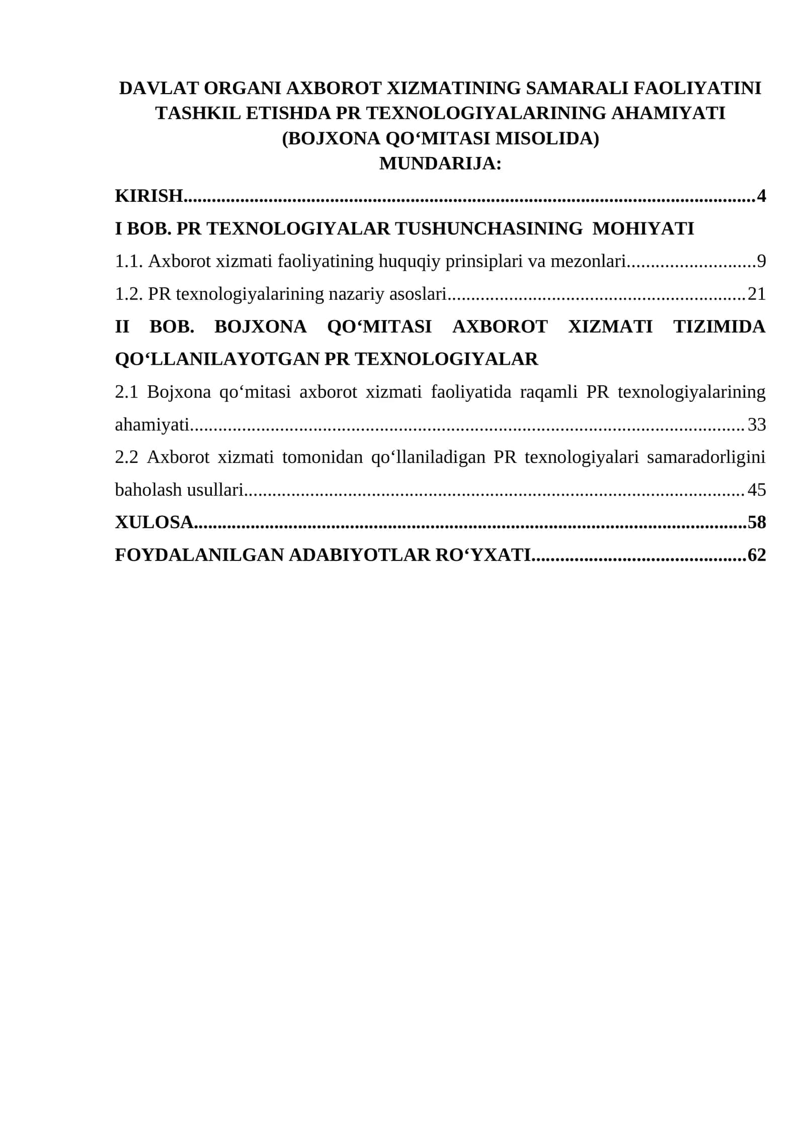 DAVLAT ORGANI AXBOROT XIZMATINING SAMARALI FAOLIYATINI TASHKIL ETISHDA PR TEXNOLOGIYALARINING AHAMIYATI (BOJXONA QOʻMITASI MISOLIDA) 1