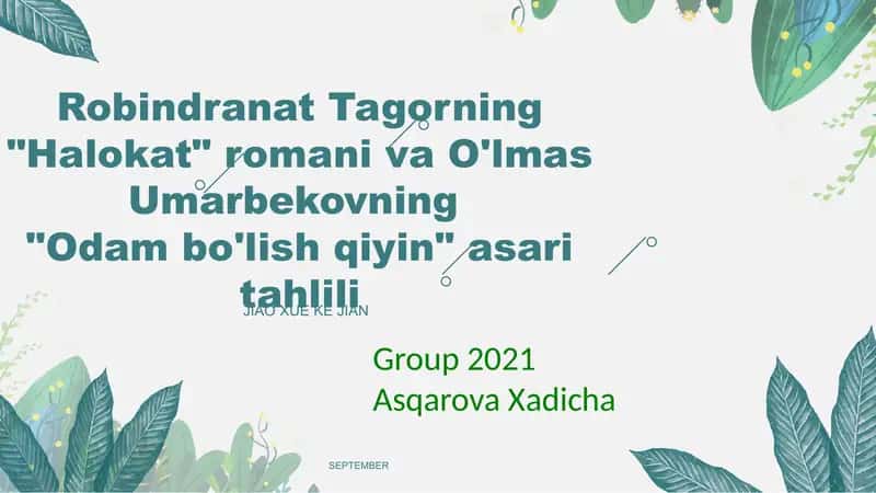 O'lmas Umarbekovning "Odambo'lish qiyin" asari tahlili 1