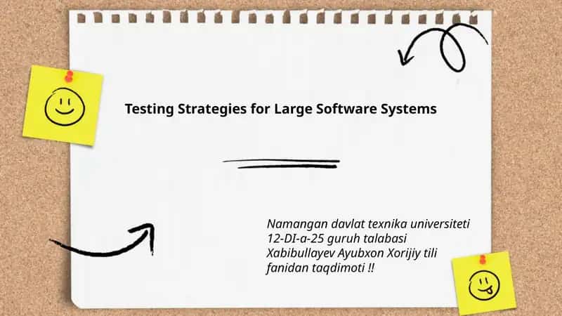 Testing Strategies for Large Software Systems 1