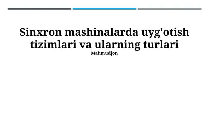 Uyg'otish tizimlari 1
