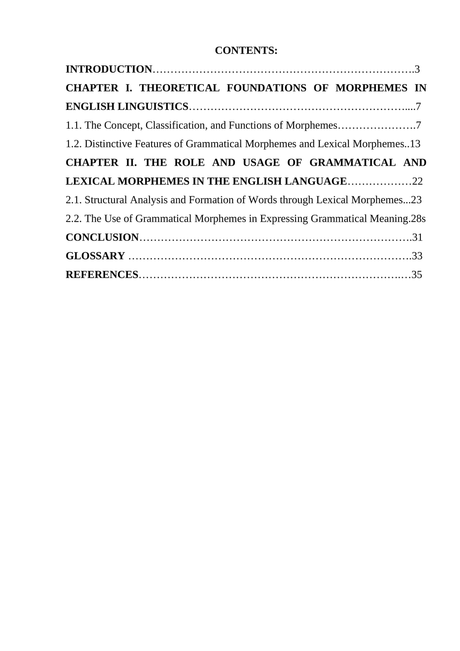 Grammatical Morphemes and Lexical Morphemes 1