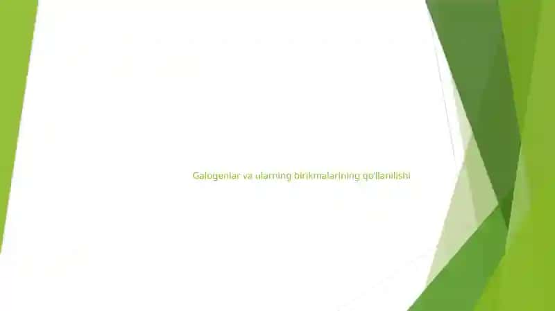 Galogenlar va ularning birikmalarining qo'llanilishi