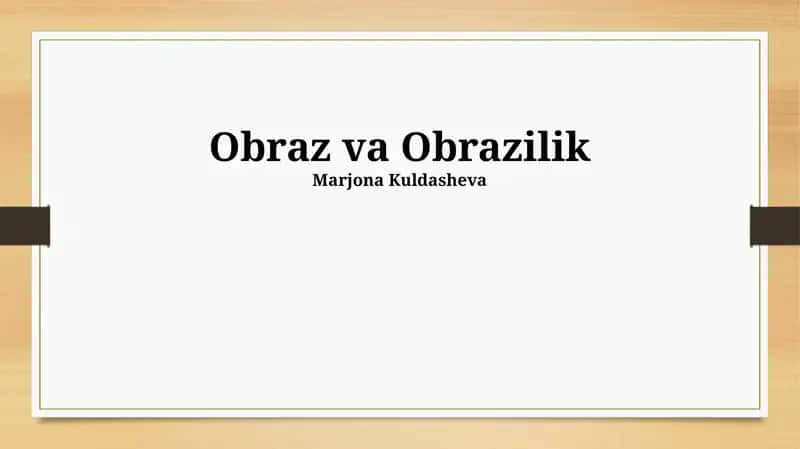 Obraz va Obrazilik 1