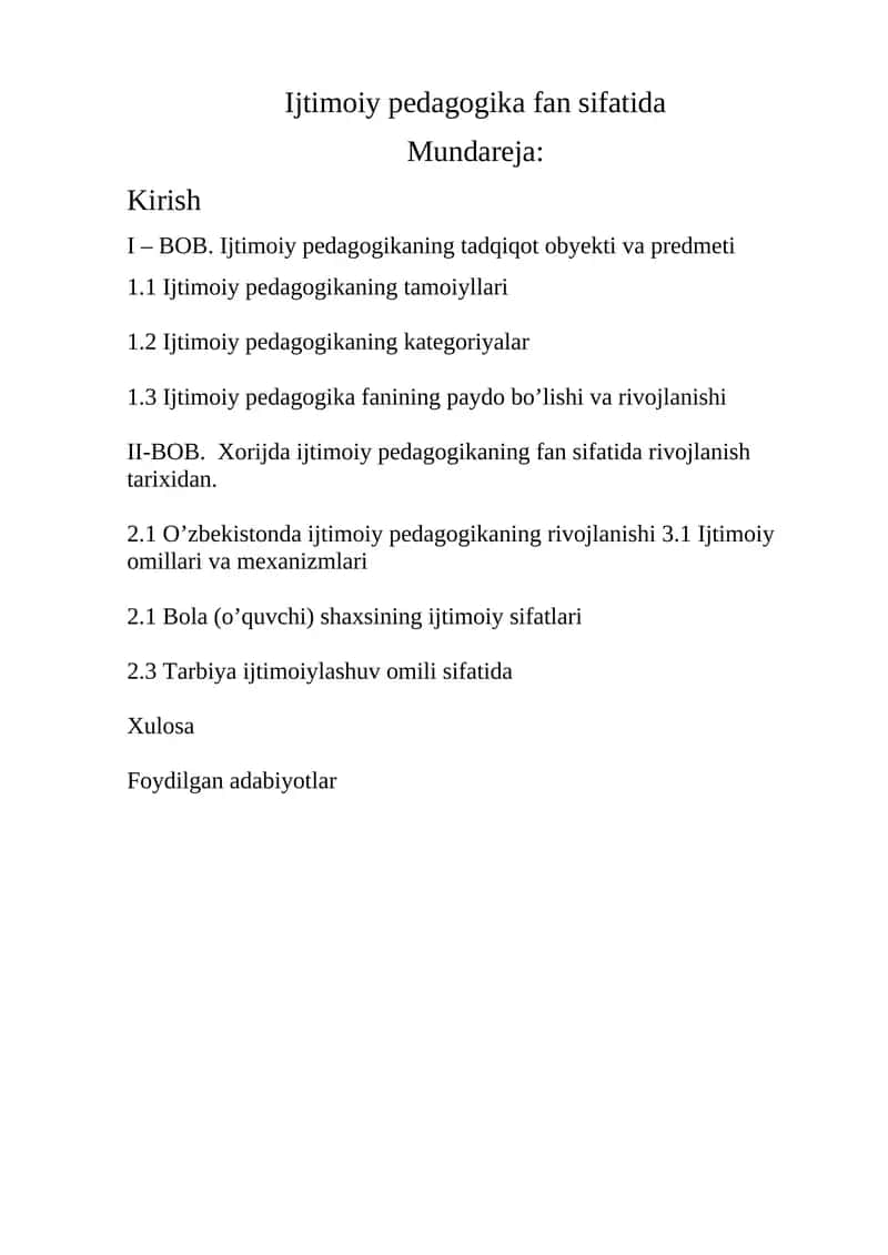 Ijtimoiy pedagogika fan sifatida 1