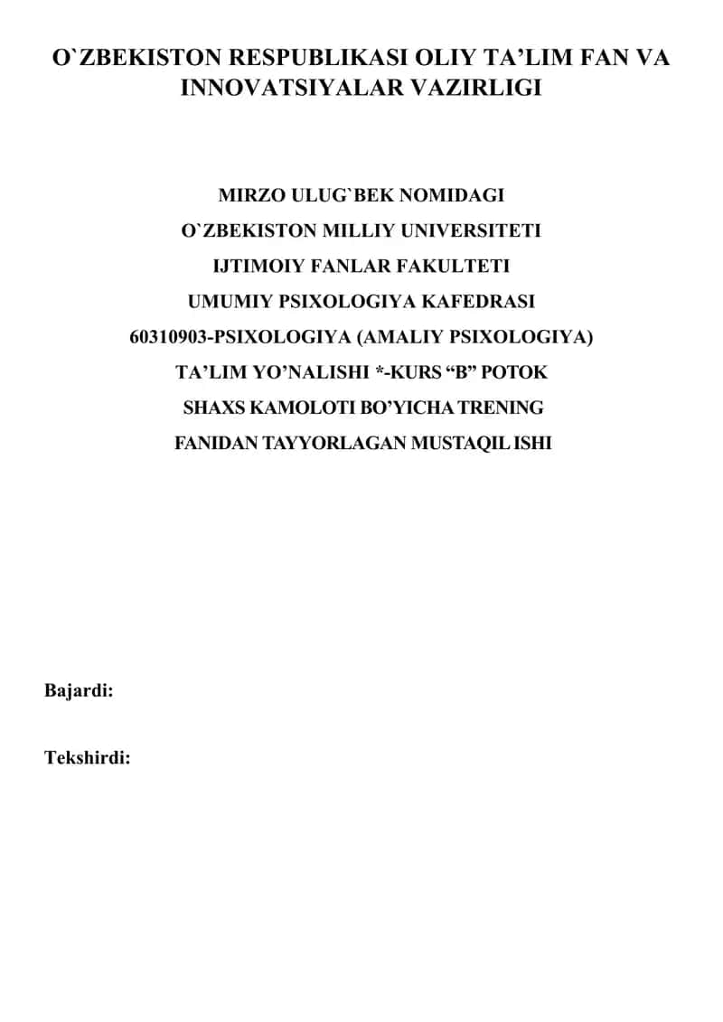 O’zingni boringcha qabul qil 1