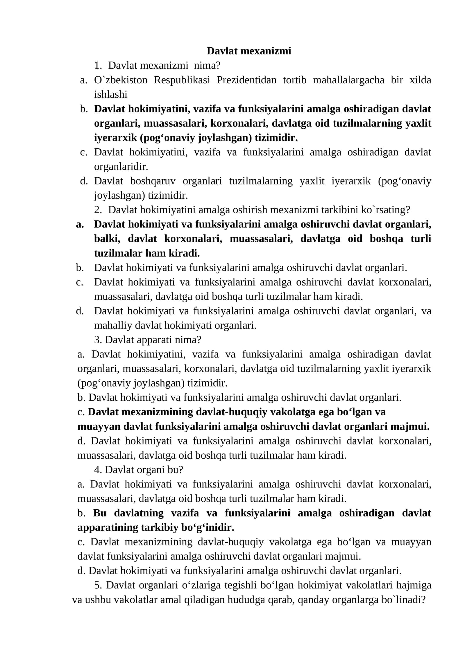 Davlat mexanizmi 1