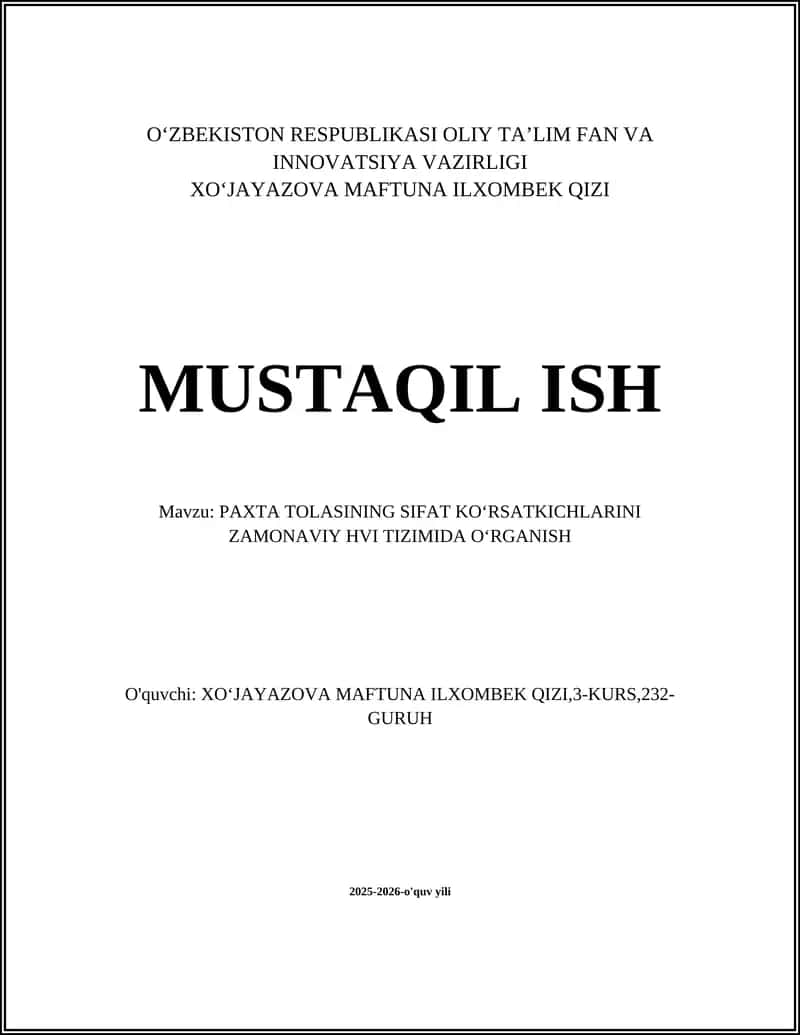 Zamonaviy HVI Tizimi 1
