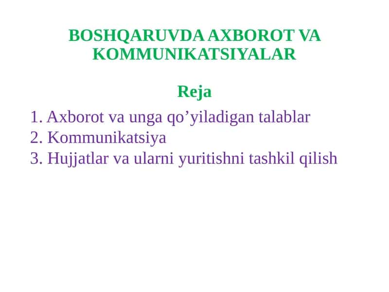 Axborot va kommunikatsiyalar 1