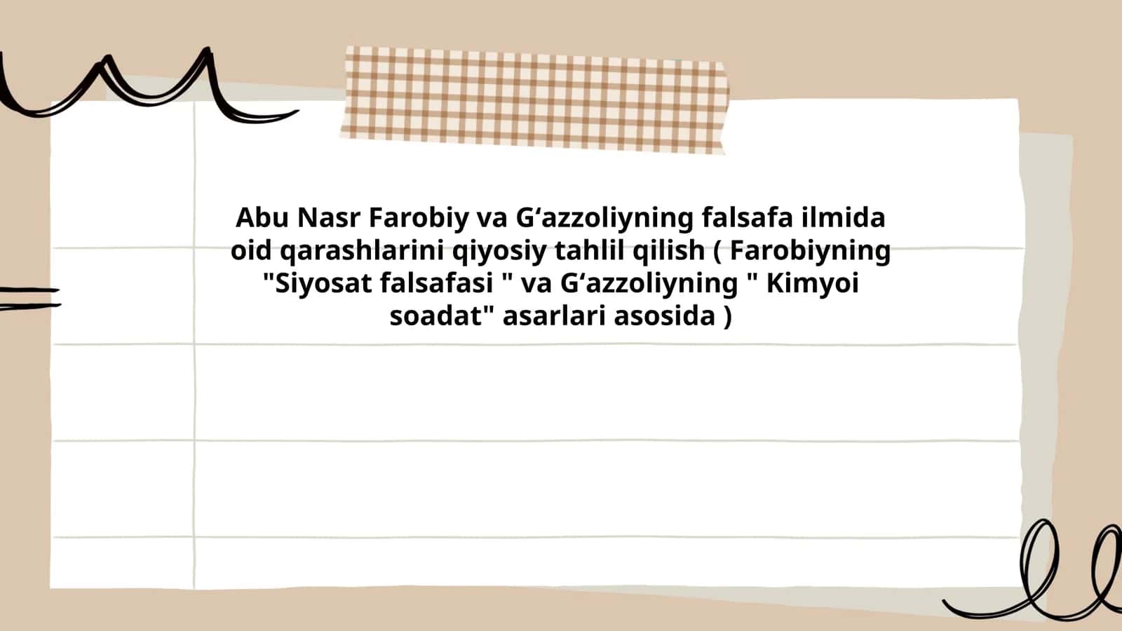 Abu Nasr Farobiy va Gʻazzoliyning falsafa ilmida oid qarashlarini qiyosiy tahlil qilish 1