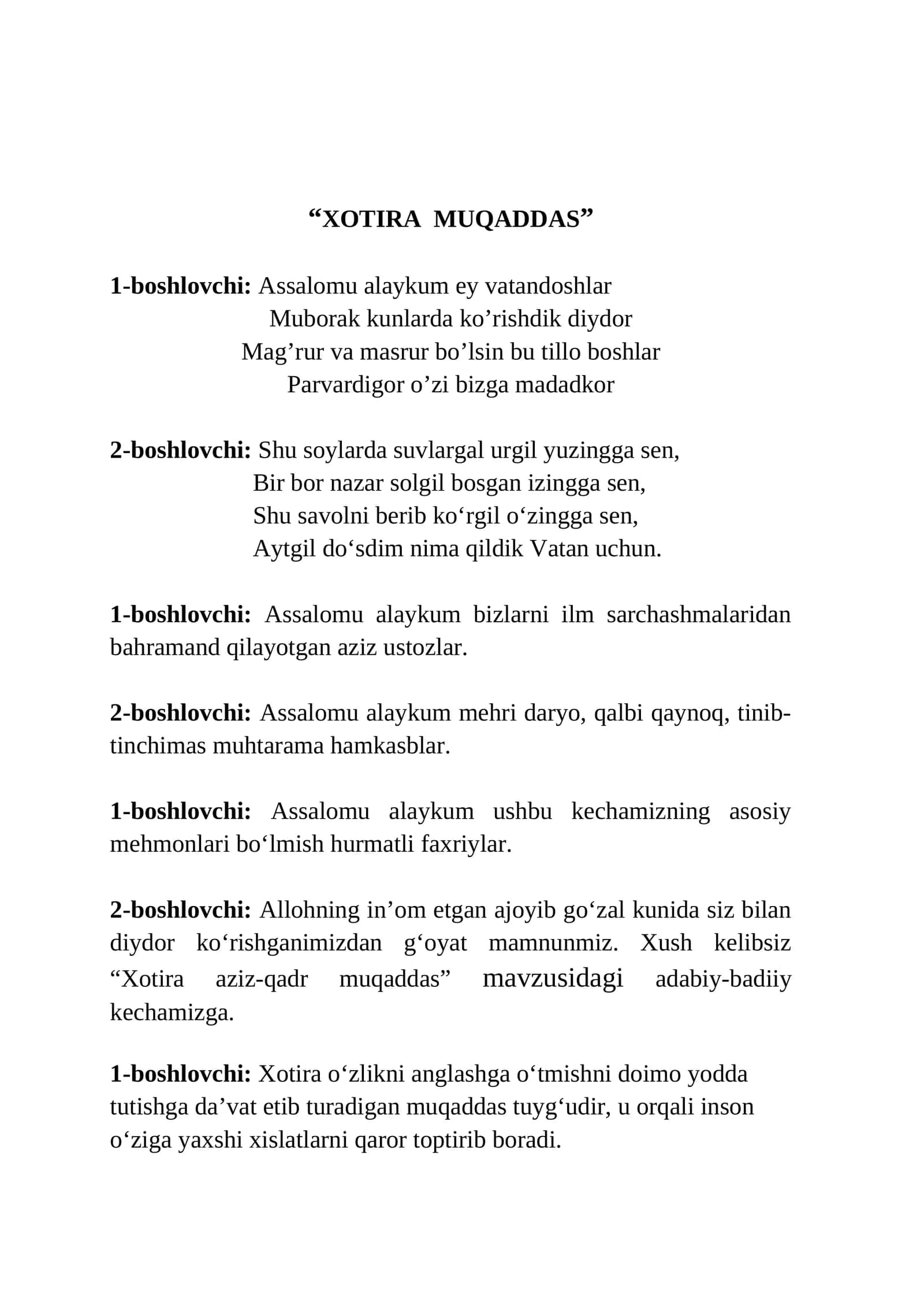 XOTIRA MUQADDAS 1