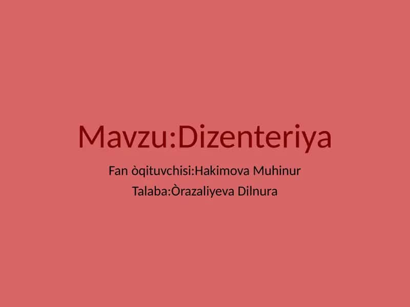 Dizenteriya 1