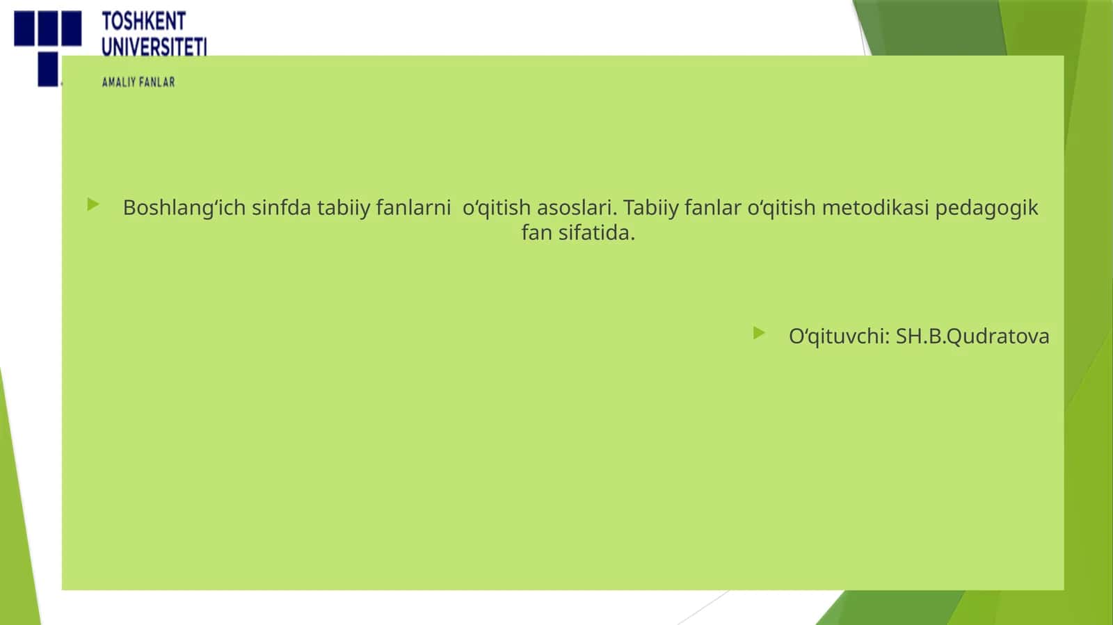 Boshlang‘ich sinfda tabiiy fanlarni o‘qitish asoslari 1