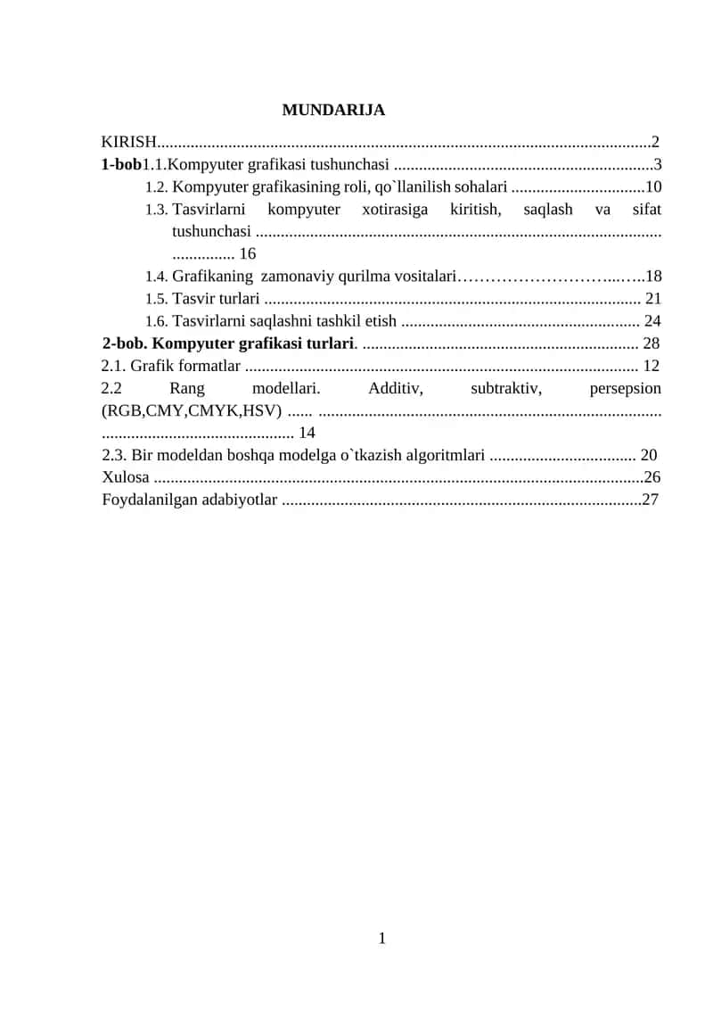 Rastrli tasvirlarni matematik tasvirlash va tasvirlarni yaxshilash usullari 1