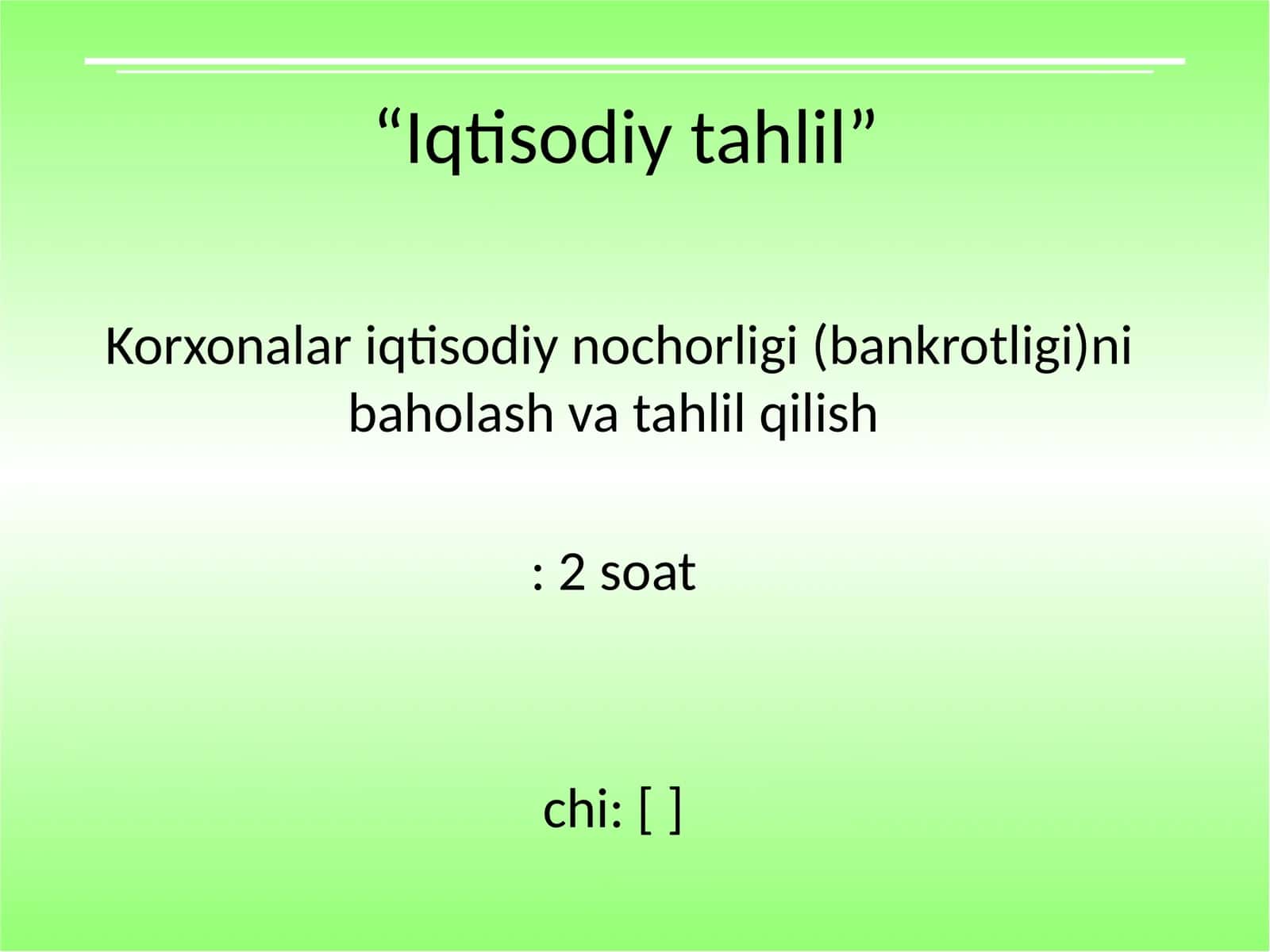 Iqtisodiy tahlil 1