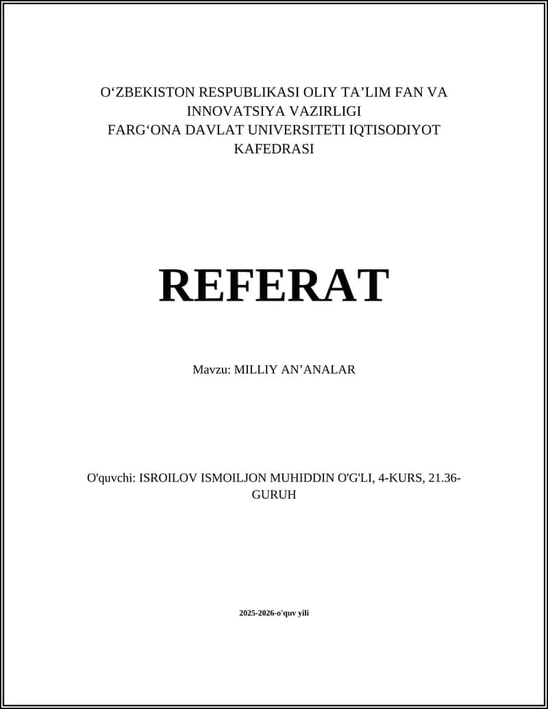 MILLIY AN'ANALAR 1