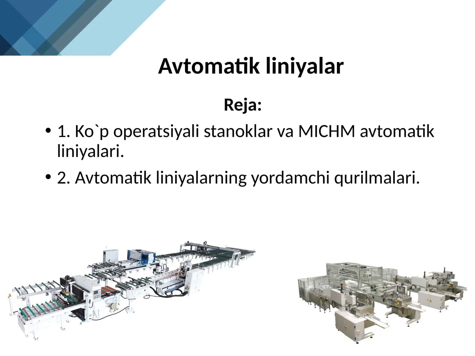 Avtomatik liniyalar 1