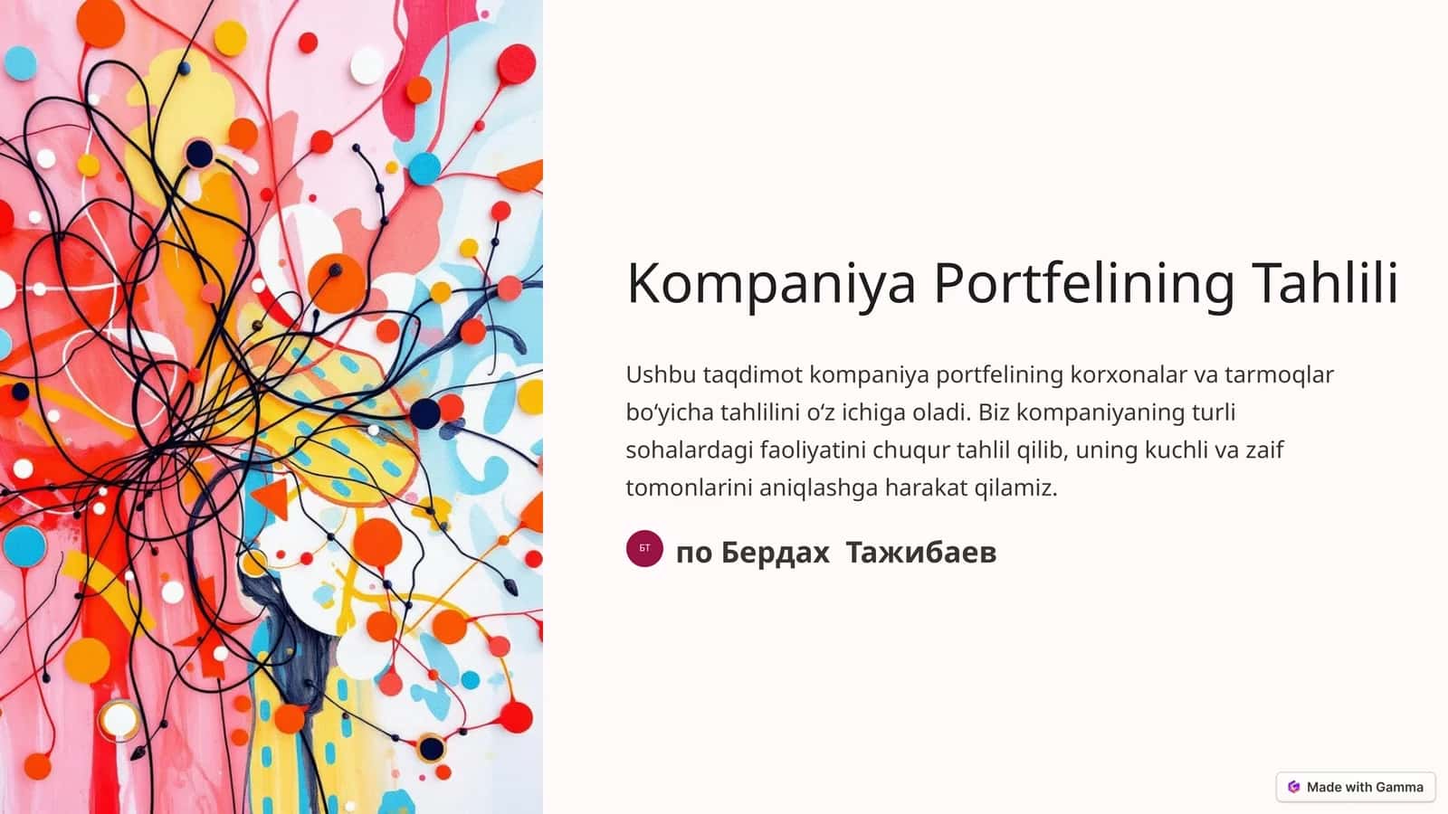 Kompaniya Portfelining Tahlili 1