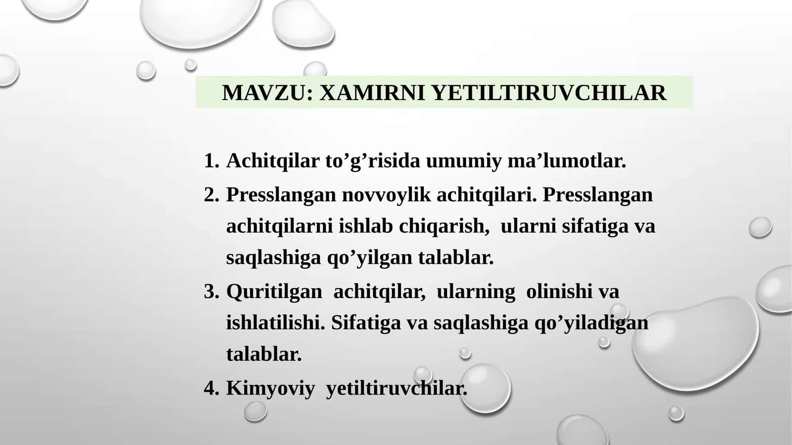 XAMIRNI YETILTIRUVCHILAR 1