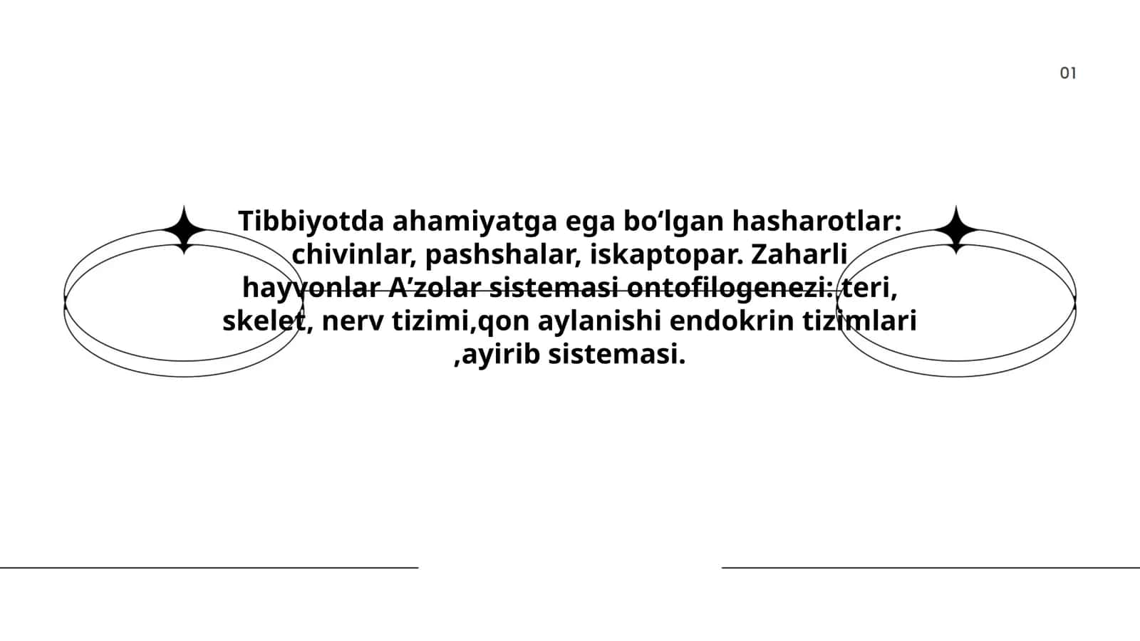 Zaharli hayvonlar Aʼzolar sistemasi ontofilogenezi 1